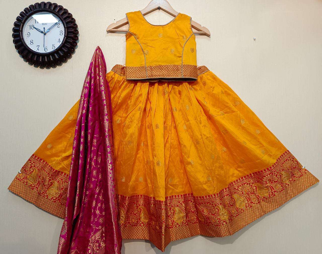 BANARASI KIDS LEHENGA BY FASHID WHOLESALE 201 TO 213 SERIES BEAUTIFUL COLORFUL FANCY WEDDING COLLECTION OCCASIONAL WEAR & PARTY WEAR BANARASI LEHENGAS AT WHOLESALE PRICE