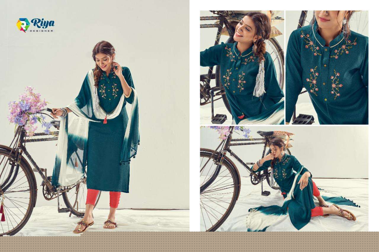 CYCLONE BY RIYA DESIGNER 1001 TO 1006 SERIES BEAUTIFUL SUITS COLORFUL STYLISH FANCY CASUAL WEAR & ETHNIC WEAR RAYON WITH WORK DRESSES AT WHOLESALE PRICE