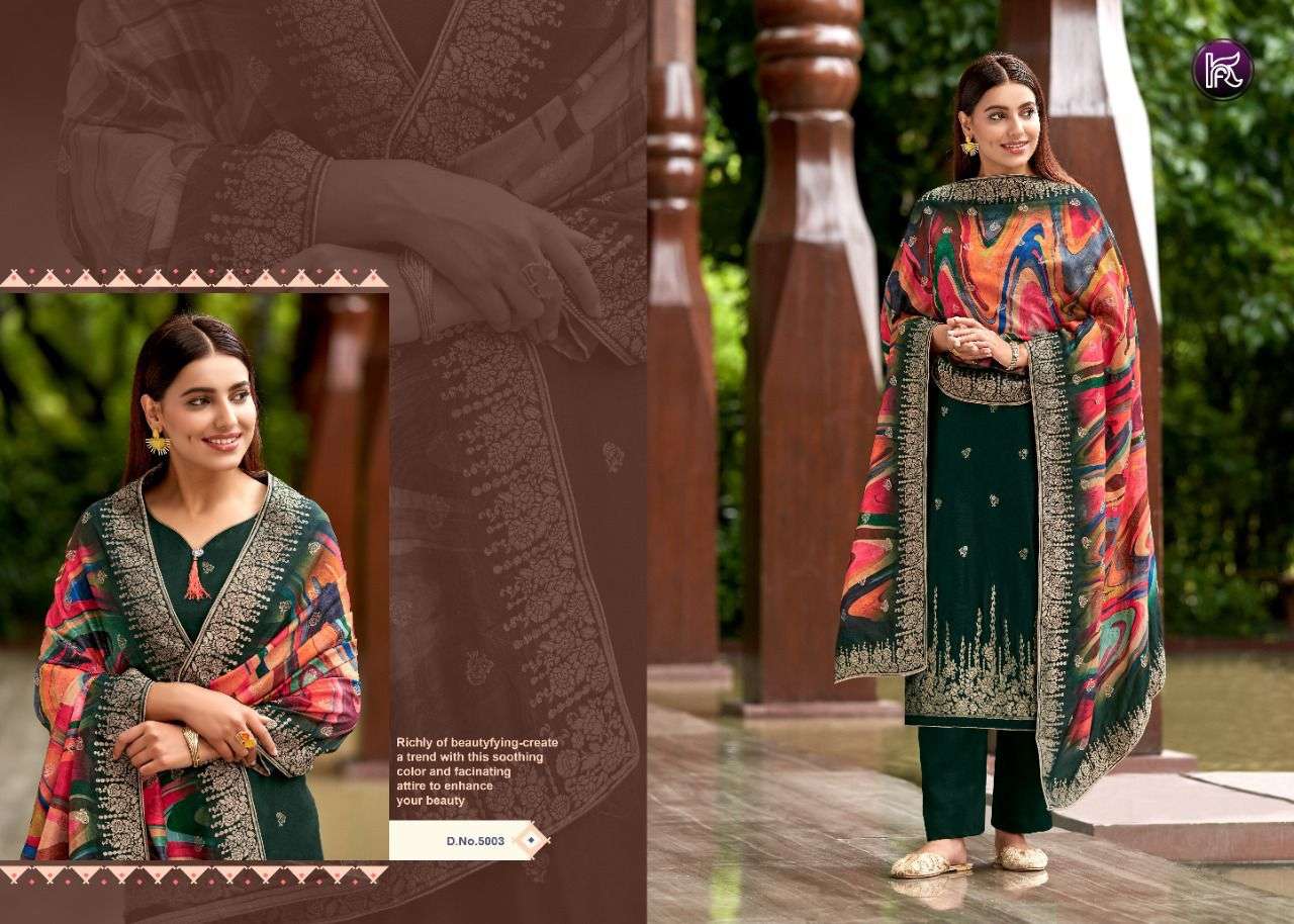 KALA JACQUARD VOL-10 BY KALA FASHION 5001 TO 5007 SERIES BEAUTIFUL SUITS COLORFUL STYLISH FANCY CASUAL WEAR & ETHNIC WEAR BANARASI JACQUARD DRESSES AT WHOLESALE PRICE