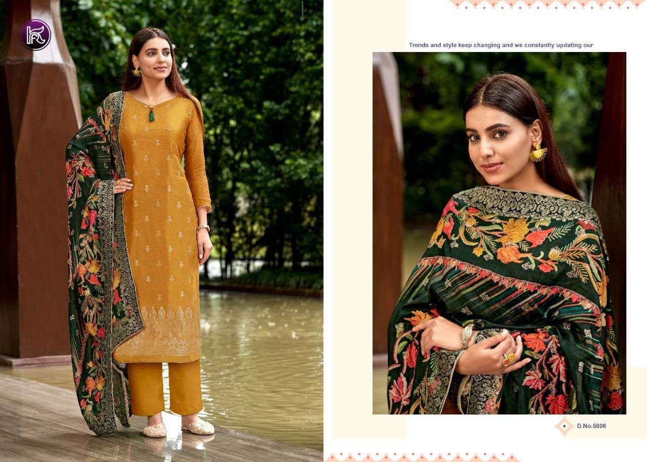 KALA JACQUARD VOL-10 BY KALA FASHION 5001 TO 5007 SERIES BEAUTIFUL SUITS COLORFUL STYLISH FANCY CASUAL WEAR & ETHNIC WEAR BANARASI JACQUARD DRESSES AT WHOLESALE PRICE