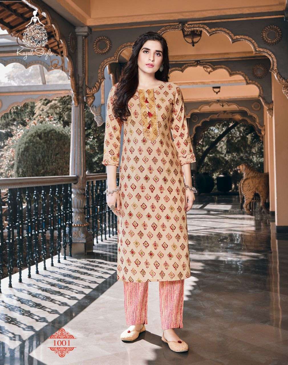 URBAN BEAUTY BY KAJAL STYLE 1001 TO 1008 SERIES DESIGNER STYLISH FANCY COLORFUL BEAUTIFUL PARTY WEAR & ETHNIC WEAR COLLECTION CHANDERI KURTIS WITH BOTTOM AT WHOLESALE PRICE