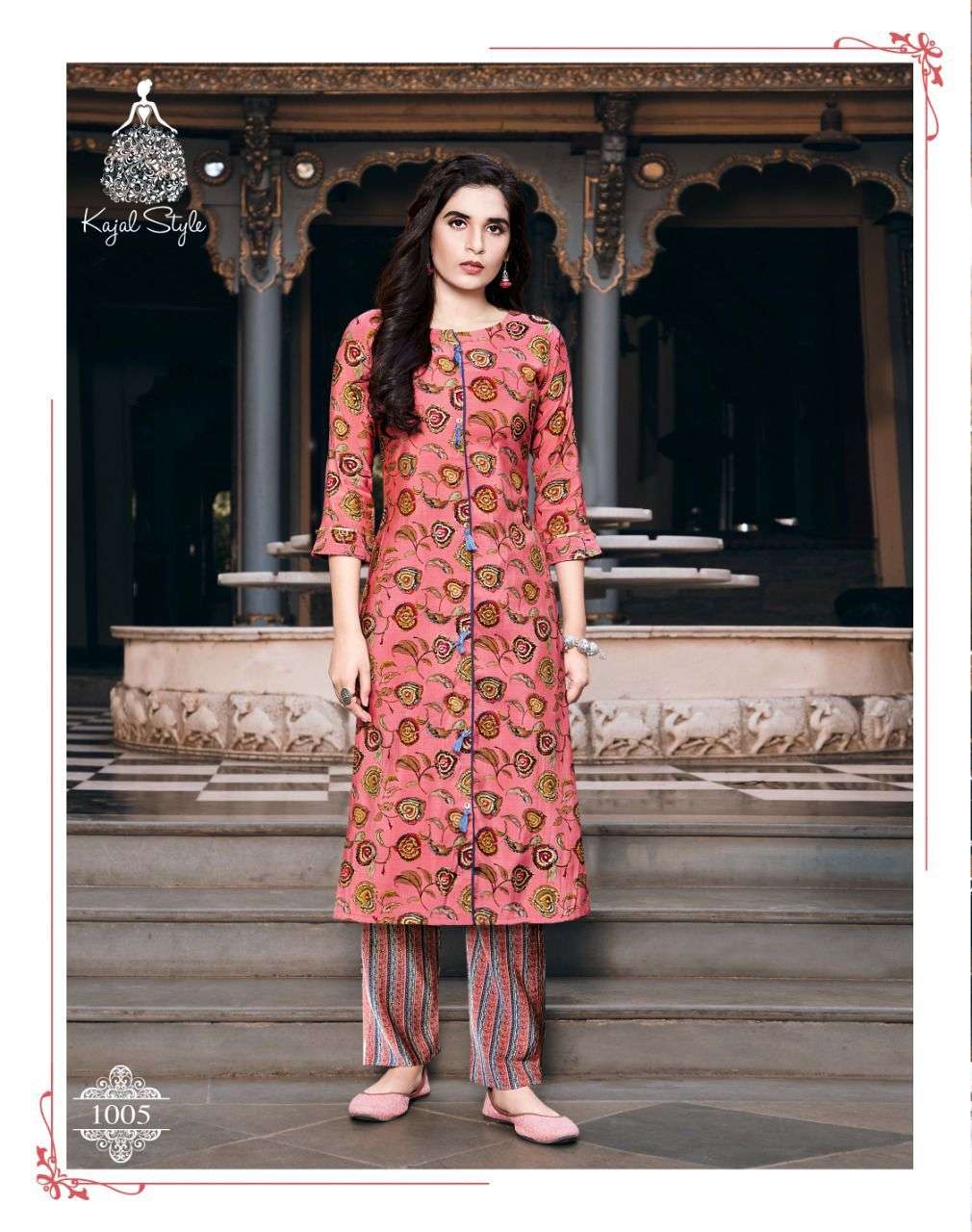 URBAN BEAUTY BY KAJAL STYLE 1001 TO 1008 SERIES DESIGNER STYLISH FANCY COLORFUL BEAUTIFUL PARTY WEAR & ETHNIC WEAR COLLECTION CHANDERI KURTIS WITH BOTTOM AT WHOLESALE PRICE