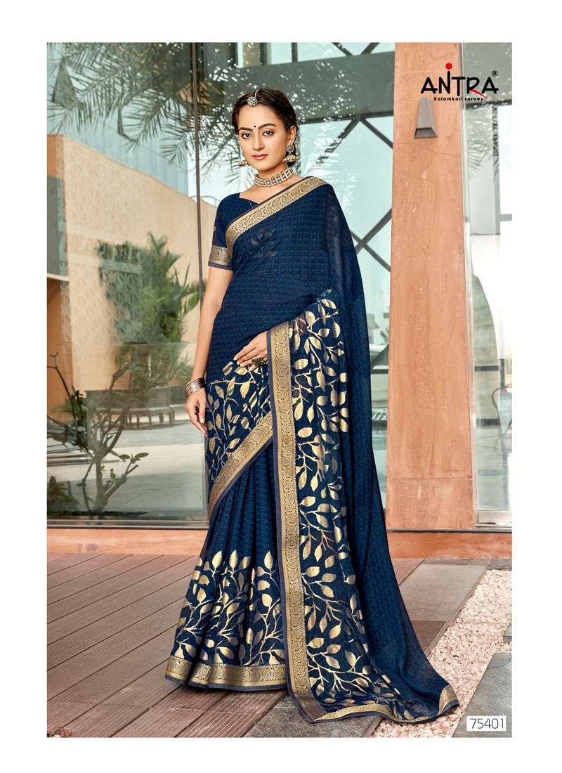 PARCHHAI VOL-2 BY ANTRA 75401 TO 75410 SEREIS INDIAN TRADITIONAL WEAR COLLECTION BEAUTIFUL STYLISH FANCY COLORFUL PARTY WEAR & OCCASIONAL WEAR FANCY MAZOR PRINT SAREES AT WHOLESALE PRICE