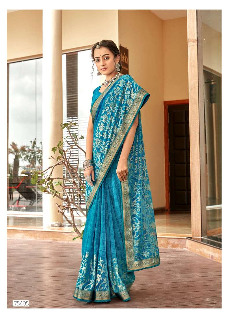 PARCHHAI VOL-2 BY ANTRA 75401 TO 75410 SEREIS INDIAN TRADITIONAL WEAR COLLECTION BEAUTIFUL STYLISH FANCY COLORFUL PARTY WEAR & OCCASIONAL WEAR FANCY MAZOR PRINT SAREES AT WHOLESALE PRICE