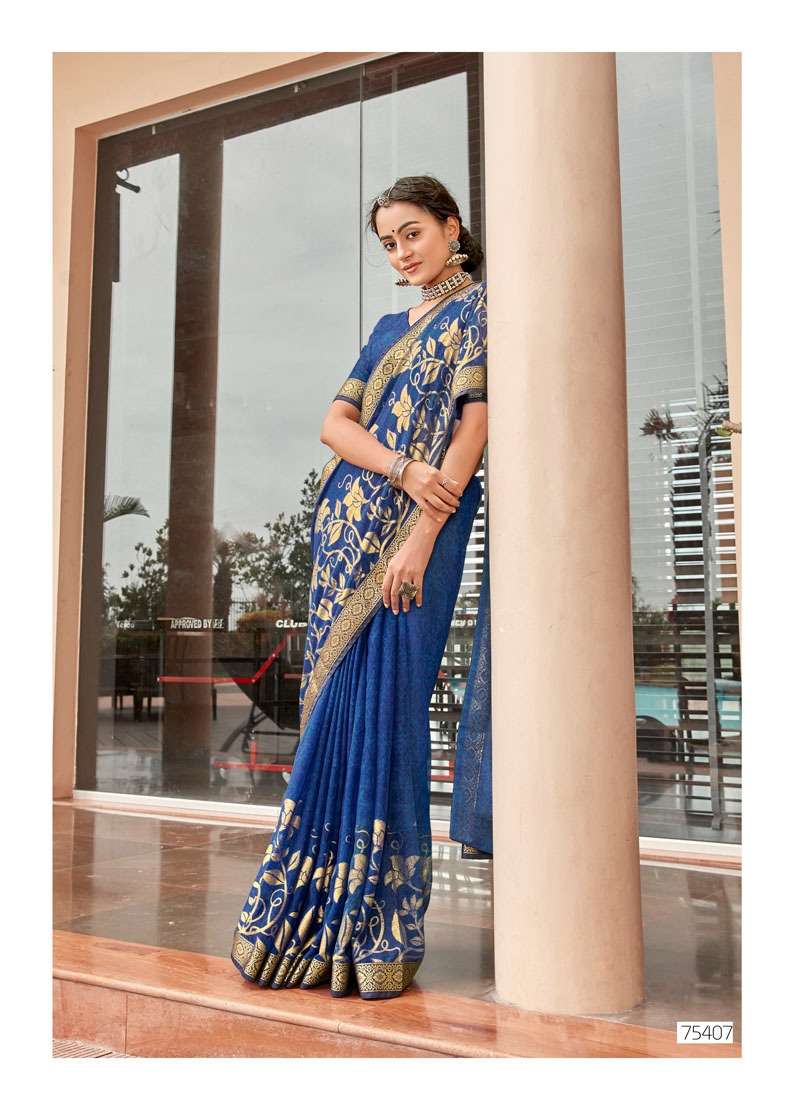 PARCHHAI VOL-2 BY ANTRA 75401 TO 75410 SEREIS INDIAN TRADITIONAL WEAR COLLECTION BEAUTIFUL STYLISH FANCY COLORFUL PARTY WEAR & OCCASIONAL WEAR FANCY MAZOR PRINT SAREES AT WHOLESALE PRICE