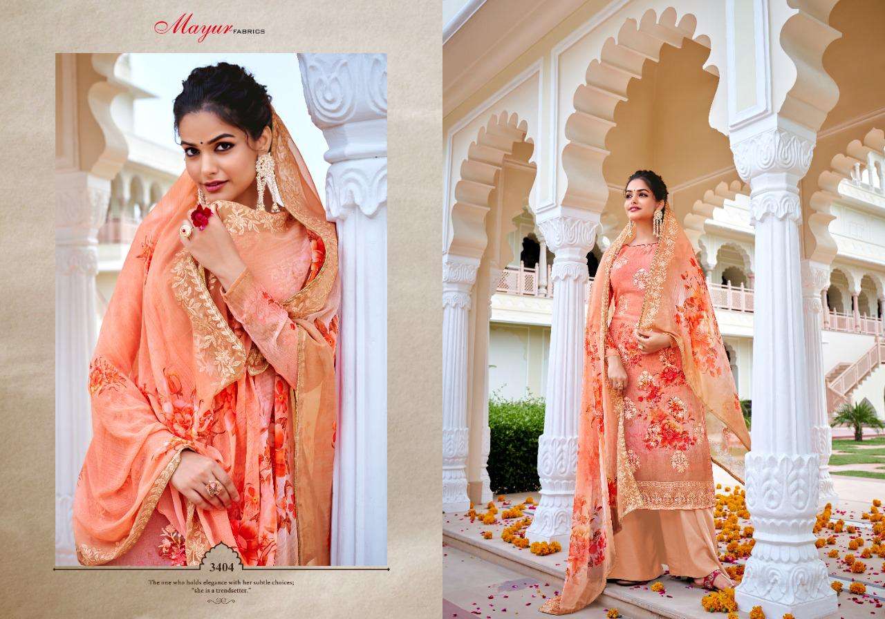 PAVITRA BY MAYUR FASHION 3401 TO 3406 SERIES BEAUTIFUL STYLISH DESIGNER DIGITAL PRINTED AND EMBROIDERED CASUAL WEAR GEORGETTE DRESSES AT WHOLESALE PRICE