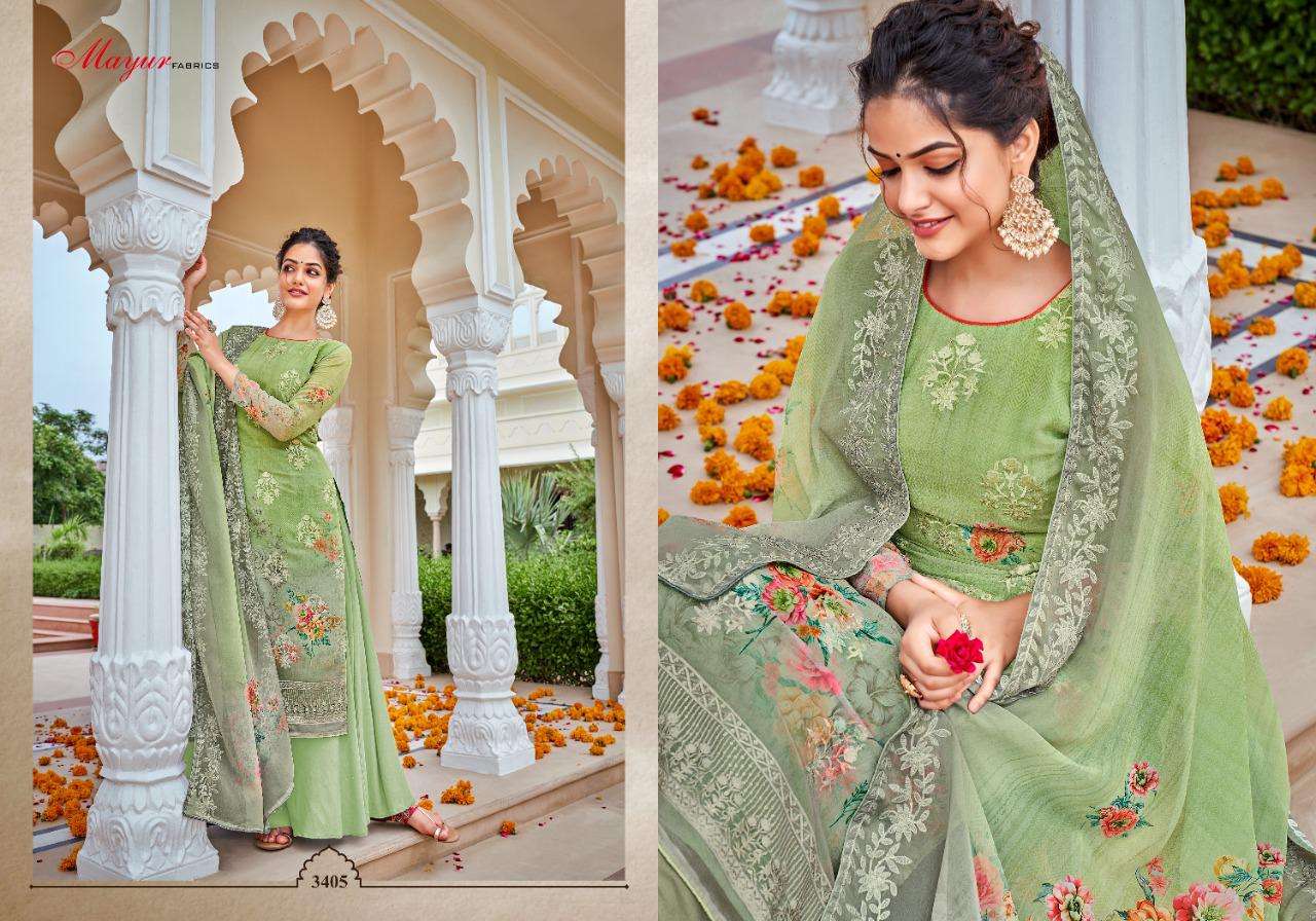 PAVITRA BY MAYUR FASHION 3401 TO 3406 SERIES BEAUTIFUL STYLISH DESIGNER DIGITAL PRINTED AND EMBROIDERED CASUAL WEAR GEORGETTE DRESSES AT WHOLESALE PRICE