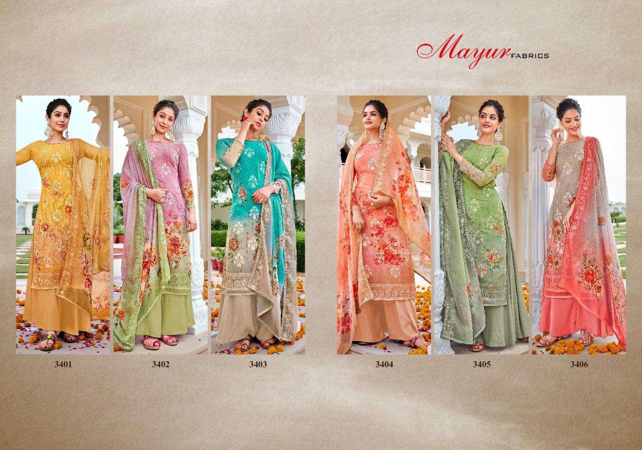 PAVITRA BY MAYUR FASHION 3401 TO 3406 SERIES BEAUTIFUL STYLISH DESIGNER DIGITAL PRINTED AND EMBROIDERED CASUAL WEAR GEORGETTE DRESSES AT WHOLESALE PRICE