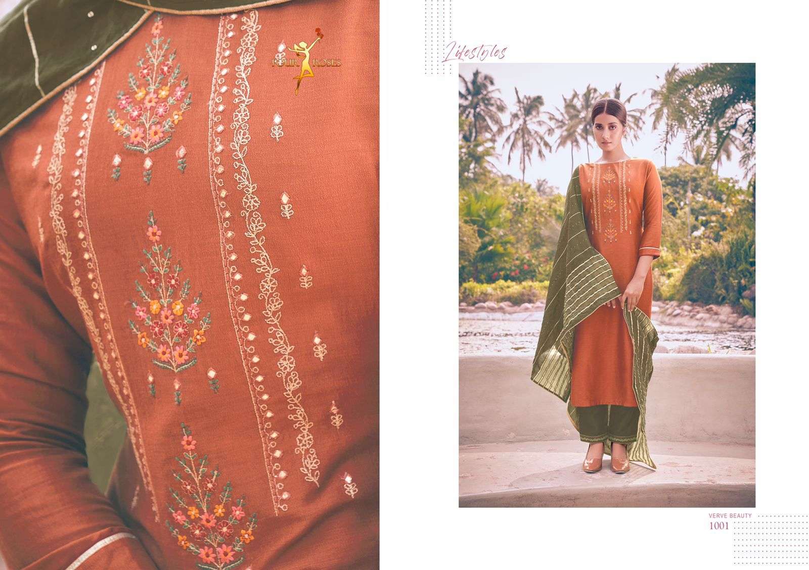 VOWS BY FOUR ROSES 1001 TO 1006 SERIES BEAUTIFUL STYLISH FANCY COLORFUL CASUAL WEAR & ETHNIC WEAR EMBROIDERED KURTIS AT WHOLESALE PRICE