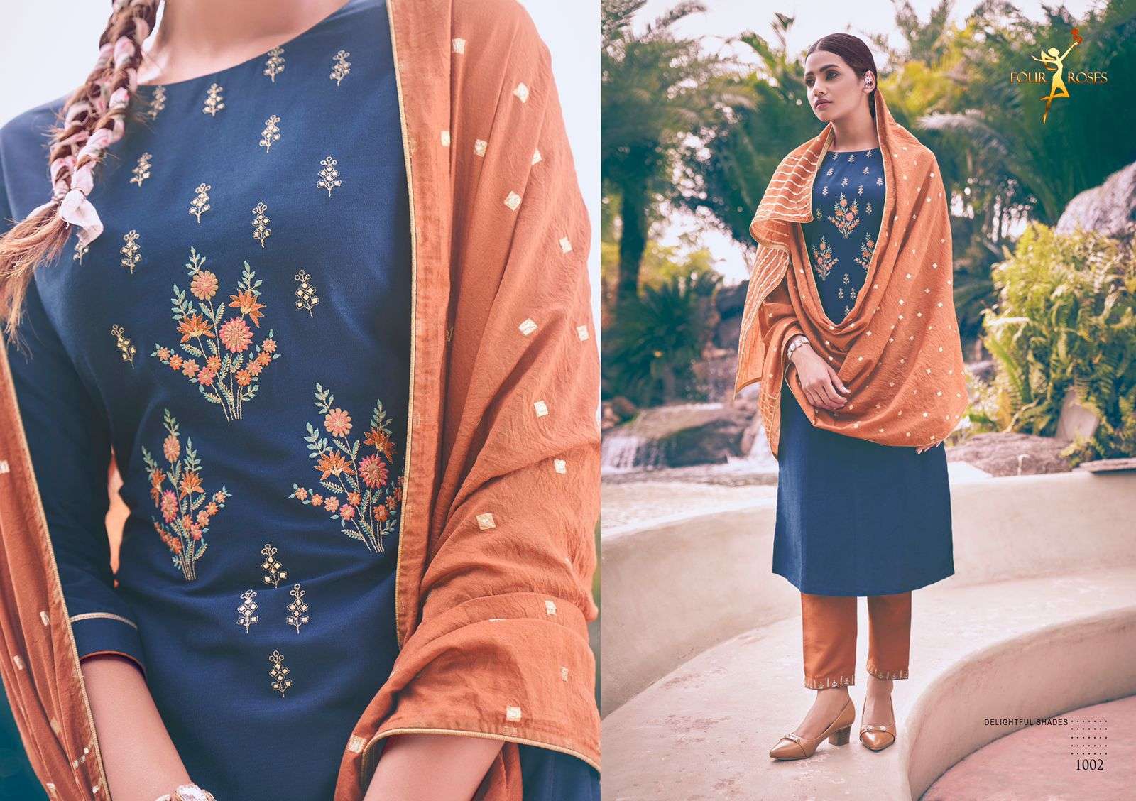 VOWS BY FOUR ROSES 1001 TO 1006 SERIES BEAUTIFUL STYLISH FANCY COLORFUL CASUAL WEAR & ETHNIC WEAR EMBROIDERED KURTIS AT WHOLESALE PRICE