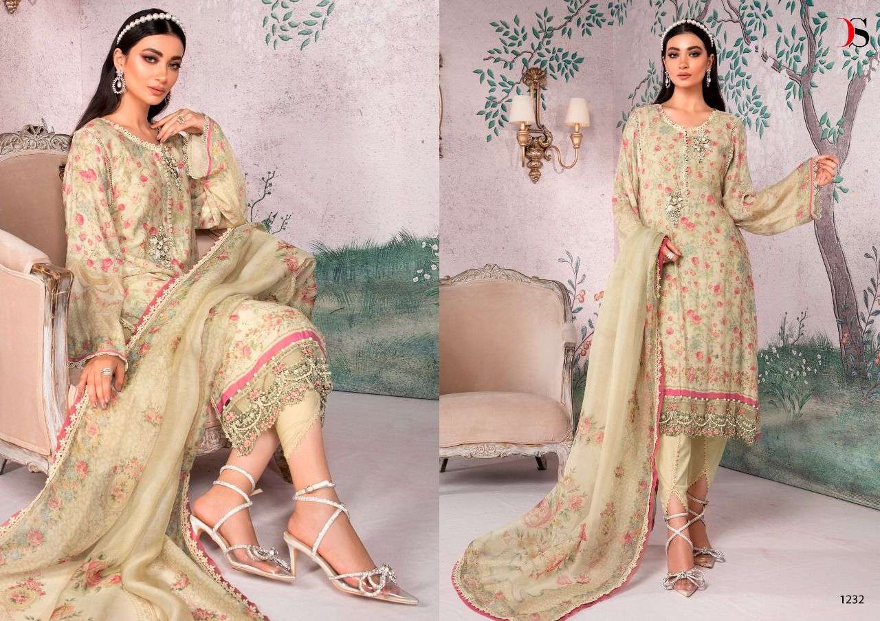 MARIA.B COTTON COLLECTION BY DEEPSY SUITS 1231 TO 1236 SERIES DESIGNER PAKISTANI WEAR COLLECTION BEAUTIFUL STYLISH FANCY COLORFUL PARTY WEAR & OCCASIONAL WEAR PURE COTTON WITH EMBROIDERED DRESSES AT WHOLESALE PRICE