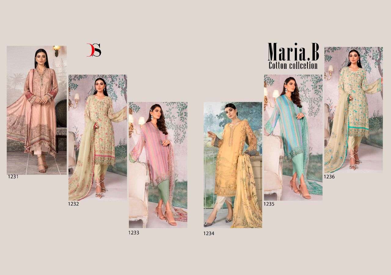 MARIA.B COTTON COLLECTION BY DEEPSY SUITS 1231 TO 1236 SERIES DESIGNER PAKISTANI WEAR COLLECTION BEAUTIFUL STYLISH FANCY COLORFUL PARTY WEAR & OCCASIONAL WEAR PURE COTTON WITH EMBROIDERED DRESSES AT WHOLESALE PRICE
