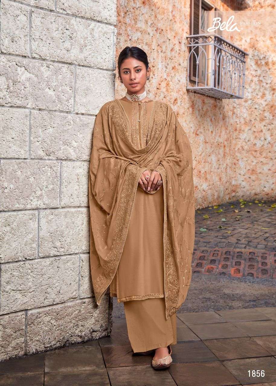 NAZARIYA VOL-4 BY BELA FASHION 1854 TO 1859 SERIES BEAUTIFUL STYLISH SHARARA SUITS FANCY COLORFUL CASUAL WEAR & ETHNIC WEAR & READY TO WEAR MUSLIN DRESSES AT WHOLESALE PRICE