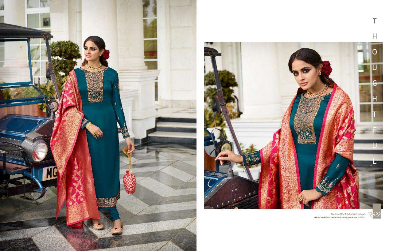 ZISA BANARASI VOL-11 BY MEERA TRENDZ 12621 TO 12621 SERIES BEAUTIFUL SUITS COLORFUL STYLISH FANCY CASUAL WEAR & ETHNIC WEAR FANCY DRESSES AT WHOLESALE PRICE