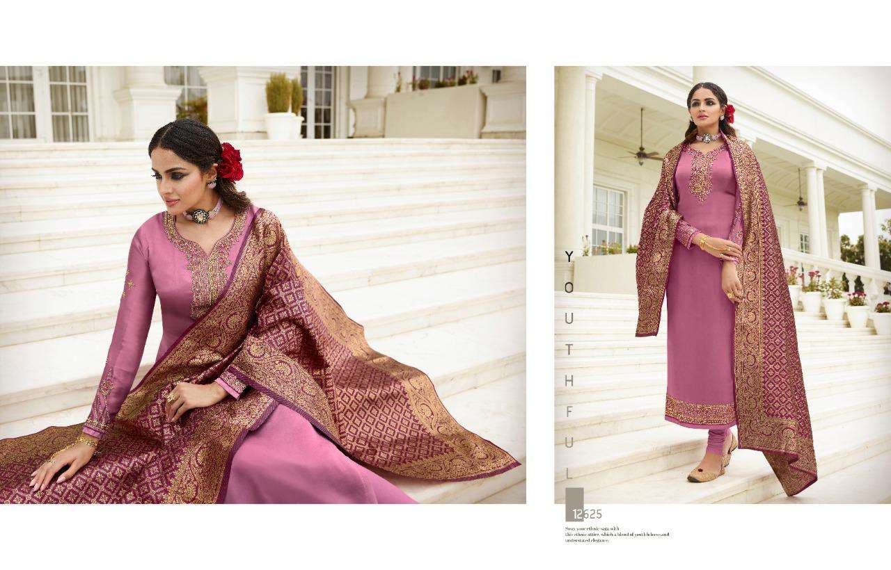 ZISA BANARASI VOL-11 BY MEERA TRENDZ 12621 TO 12621 SERIES BEAUTIFUL SUITS COLORFUL STYLISH FANCY CASUAL WEAR & ETHNIC WEAR FANCY DRESSES AT WHOLESALE PRICE