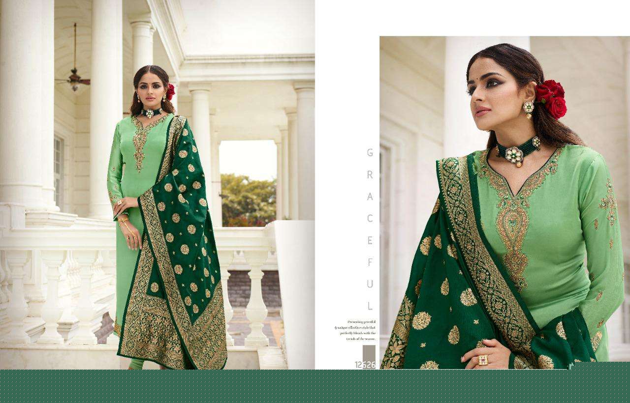 ZISA BANARASI VOL-11 BY MEERA TRENDZ 12621 TO 12621 SERIES BEAUTIFUL SUITS COLORFUL STYLISH FANCY CASUAL WEAR & ETHNIC WEAR FANCY DRESSES AT WHOLESALE PRICE