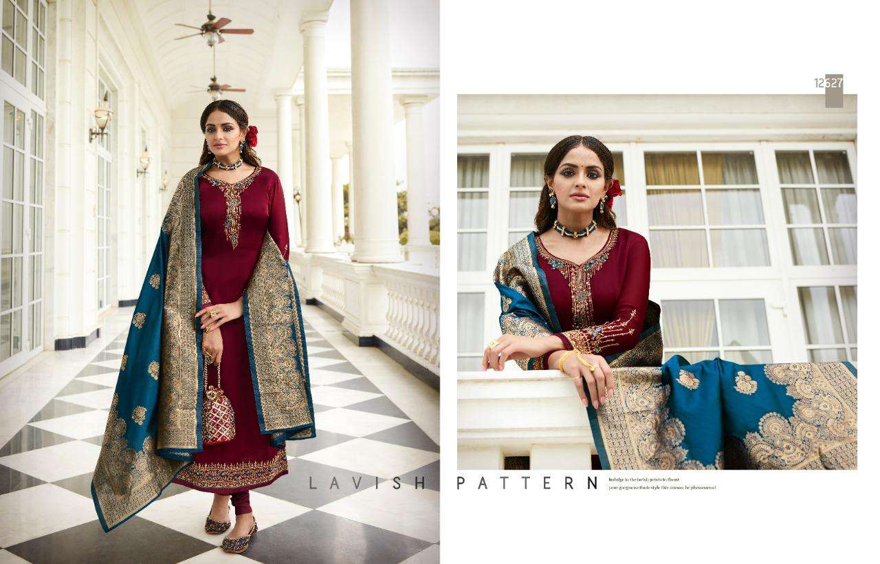 ZISA BANARASI VOL-11 BY MEERA TRENDZ 12621 TO 12621 SERIES BEAUTIFUL SUITS COLORFUL STYLISH FANCY CASUAL WEAR & ETHNIC WEAR FANCY DRESSES AT WHOLESALE PRICE
