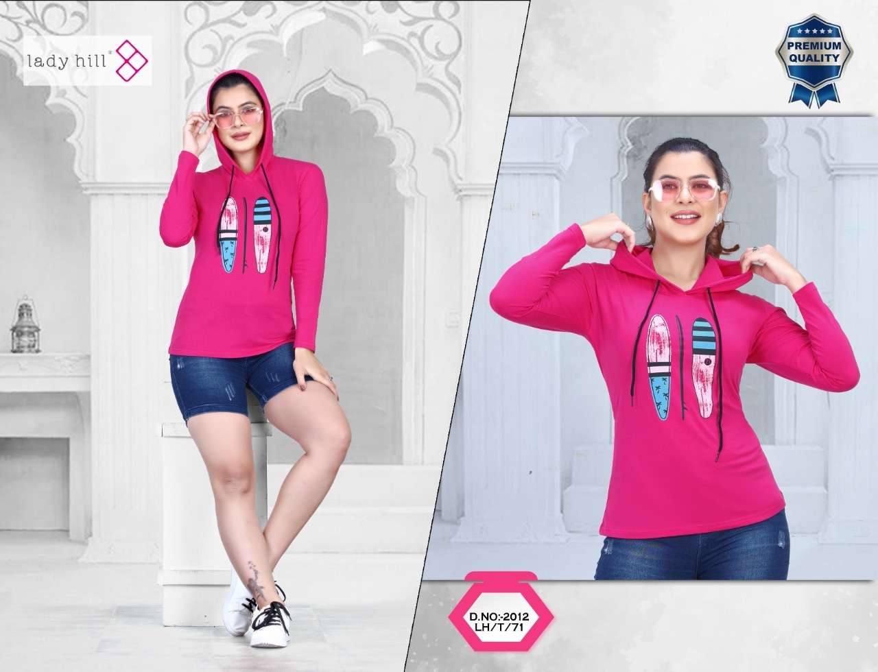 LADY HILL VOL-71 BY LADY HILL 2012-A TO 2012-H SERIES DESIGNER STYLISH FANCY COLORFUL BEAUTIFUL PARTY WEAR & ETHNIC WEAR COLLECTION COTTON HOSIERY TOPS AT WHOLESALE PRICE