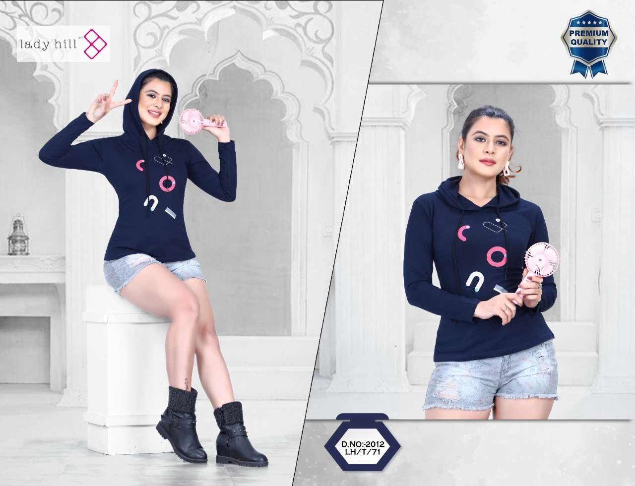 LADY HILL VOL-71 BY LADY HILL 2012-A TO 2012-H SERIES DESIGNER STYLISH FANCY COLORFUL BEAUTIFUL PARTY WEAR & ETHNIC WEAR COLLECTION COTTON HOSIERY TOPS AT WHOLESALE PRICE