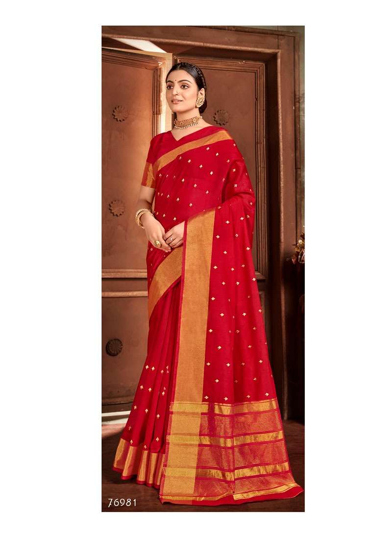 CHANDRAMUKHI BY LIFESTYLE 76981 TO 76986 SERIES INDIAN TRADITIONAL WEAR COLLECTION BEAUTIFUL STYLISH FANCY COLORFUL PARTY WEAR & OCCASIONAL WEAR CHANDERI EMBROIDERED SAREES AT WHOLESALE PRICE