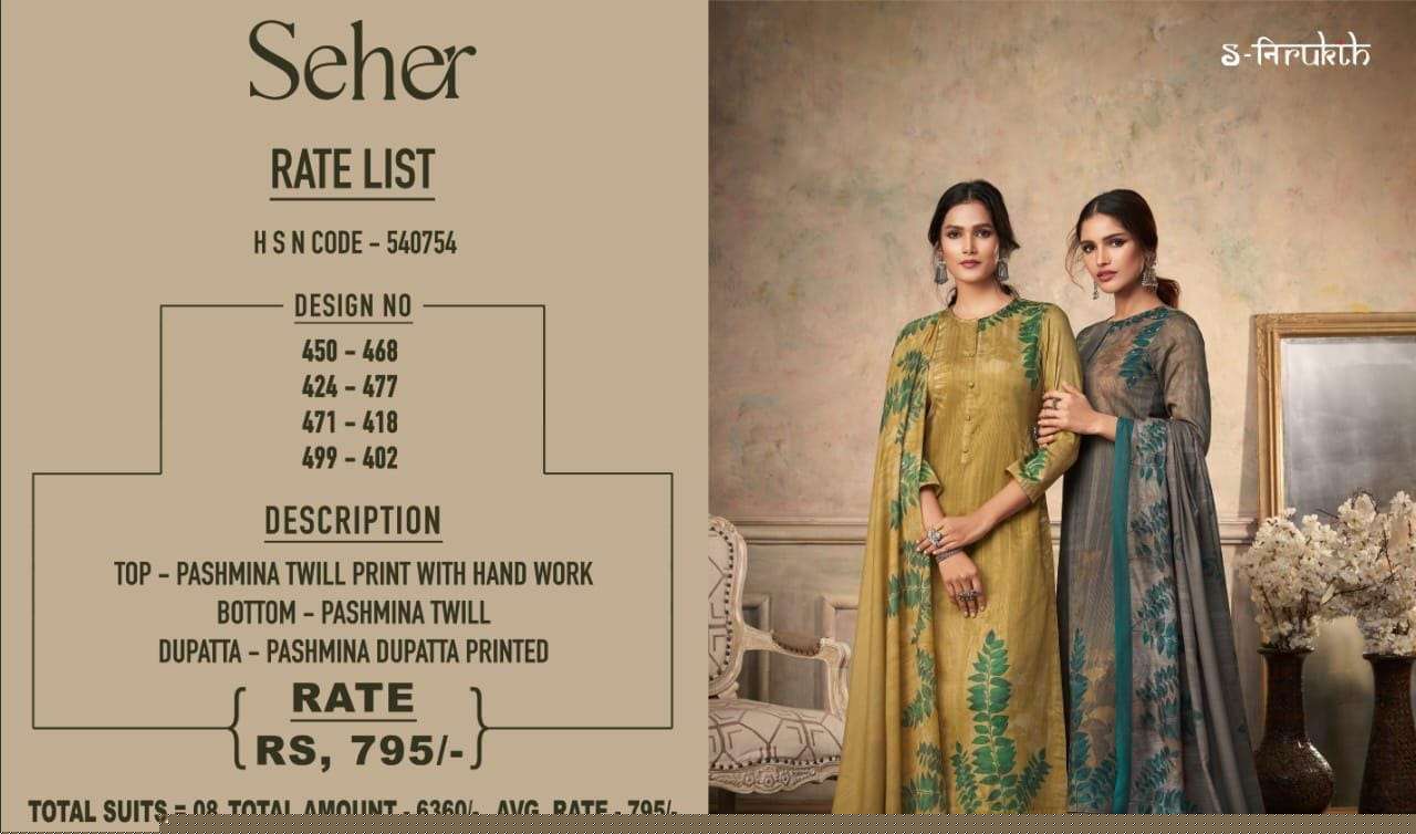 SEHER BY S-NIRUTH BEAUTIFUL STYLISH SUITS FANCY COLORFUL CASUAL WEAR & ETHNIC WEAR & READY TO WEAR PASHMINA PRINT DRESSES AT WHOLESALE PRICE