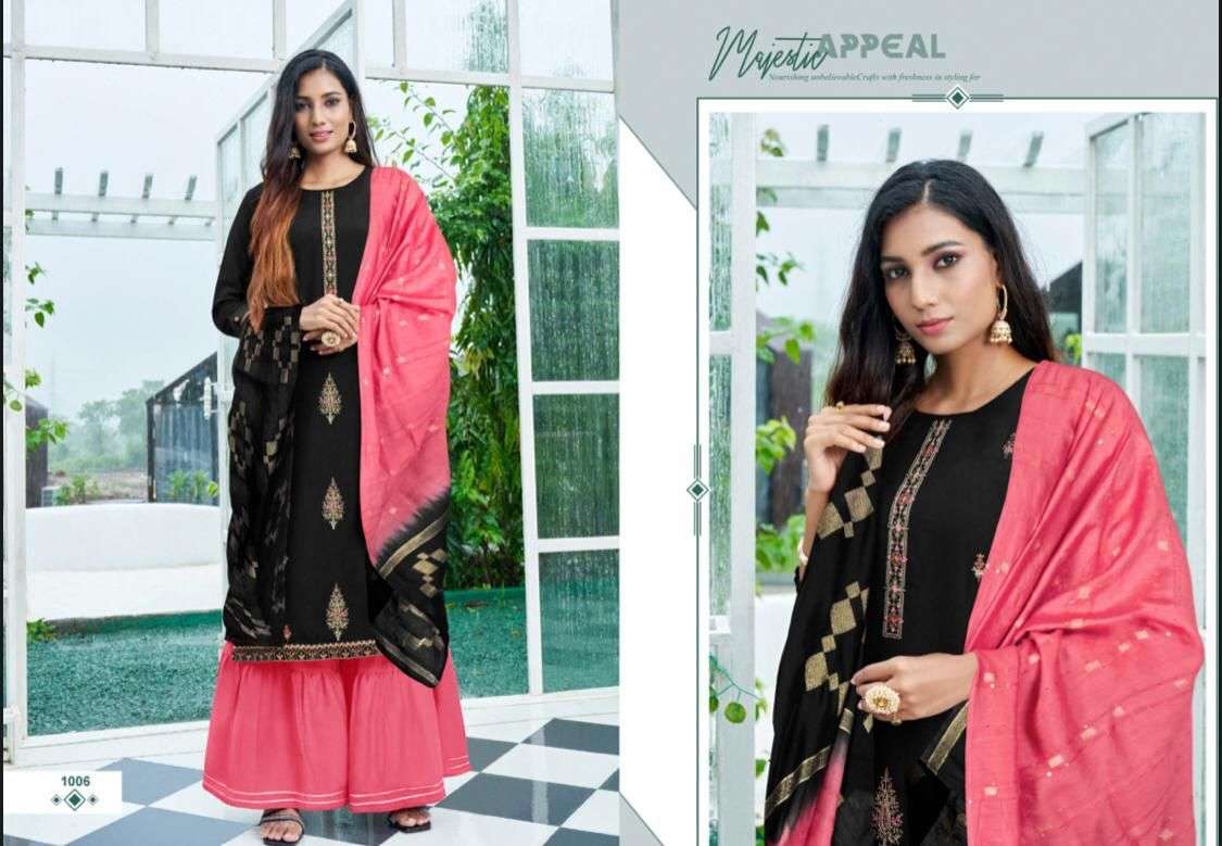 PLEASANT BY AMAAYA GARMENTS 1001 TO 1008 SERIES BEAUTIFUL SUITS COLORFUL STYLISH FANCY CASUAL WEAR & ETHNIC WEAR CHINNON SILK DRESSES AT WHOLESALE PRICE