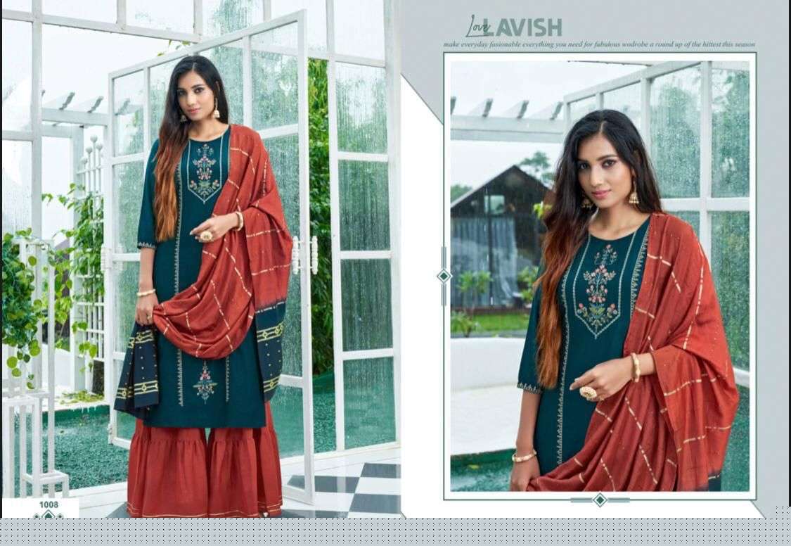 PLEASANT BY AMAAYA GARMENTS 1001 TO 1008 SERIES BEAUTIFUL SUITS COLORFUL STYLISH FANCY CASUAL WEAR & ETHNIC WEAR CHINNON SILK DRESSES AT WHOLESALE PRICE