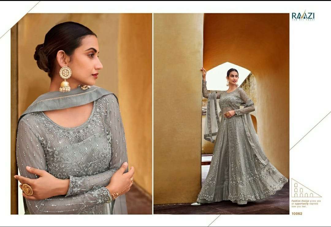 VERENA BY RAMA FASHION 10062 TO 10066 SERIES BEAUTIFUL STYLISH ANARKALI SUITS FANCY COLORFUL CASUAL WEAR & ETHNIC WEAR & READY TO WEAR SOFT NET EMBROIDERED DRESSES AT WHOLESALE PRICE