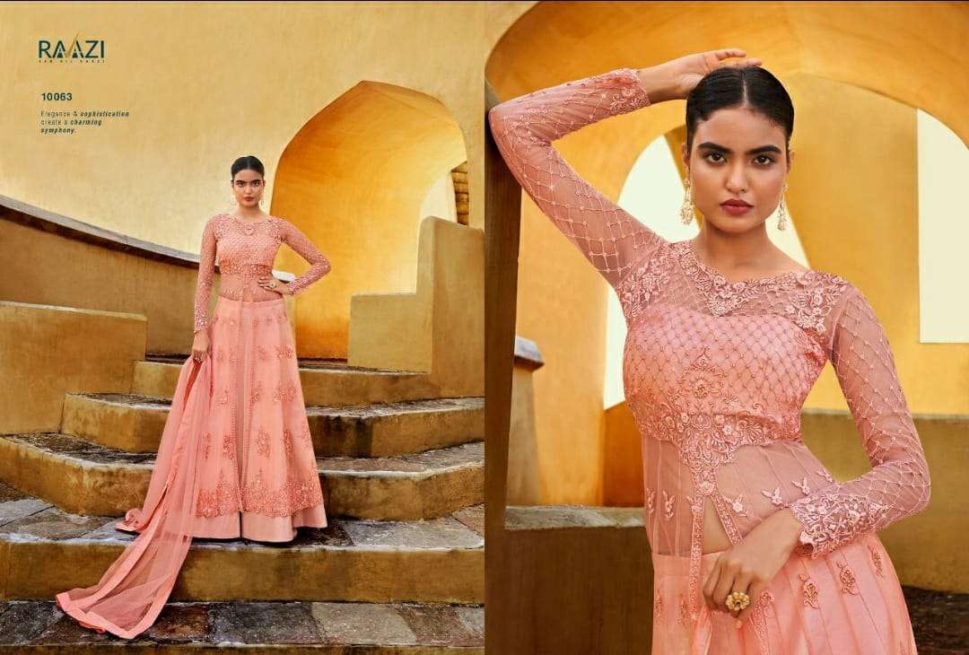 VERENA BY RAMA FASHION 10062 TO 10066 SERIES BEAUTIFUL STYLISH ANARKALI SUITS FANCY COLORFUL CASUAL WEAR & ETHNIC WEAR & READY TO WEAR SOFT NET EMBROIDERED DRESSES AT WHOLESALE PRICE