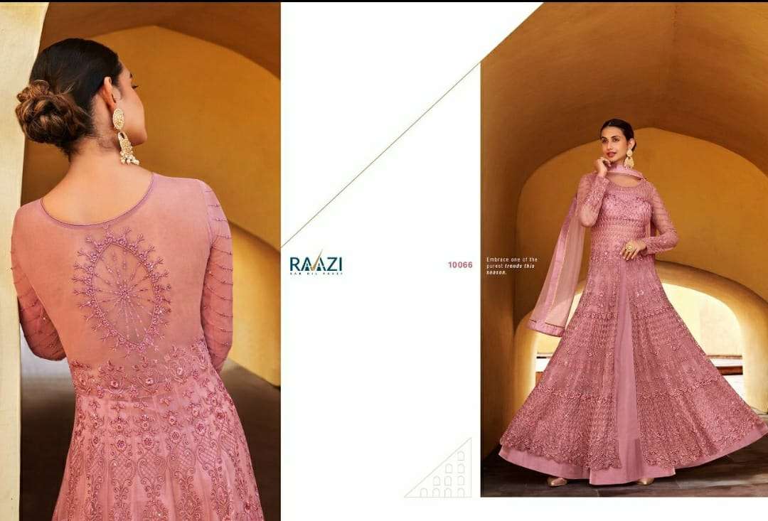VERENA BY RAMA FASHION 10062 TO 10066 SERIES BEAUTIFUL STYLISH ANARKALI SUITS FANCY COLORFUL CASUAL WEAR & ETHNIC WEAR & READY TO WEAR SOFT NET EMBROIDERED DRESSES AT WHOLESALE PRICE