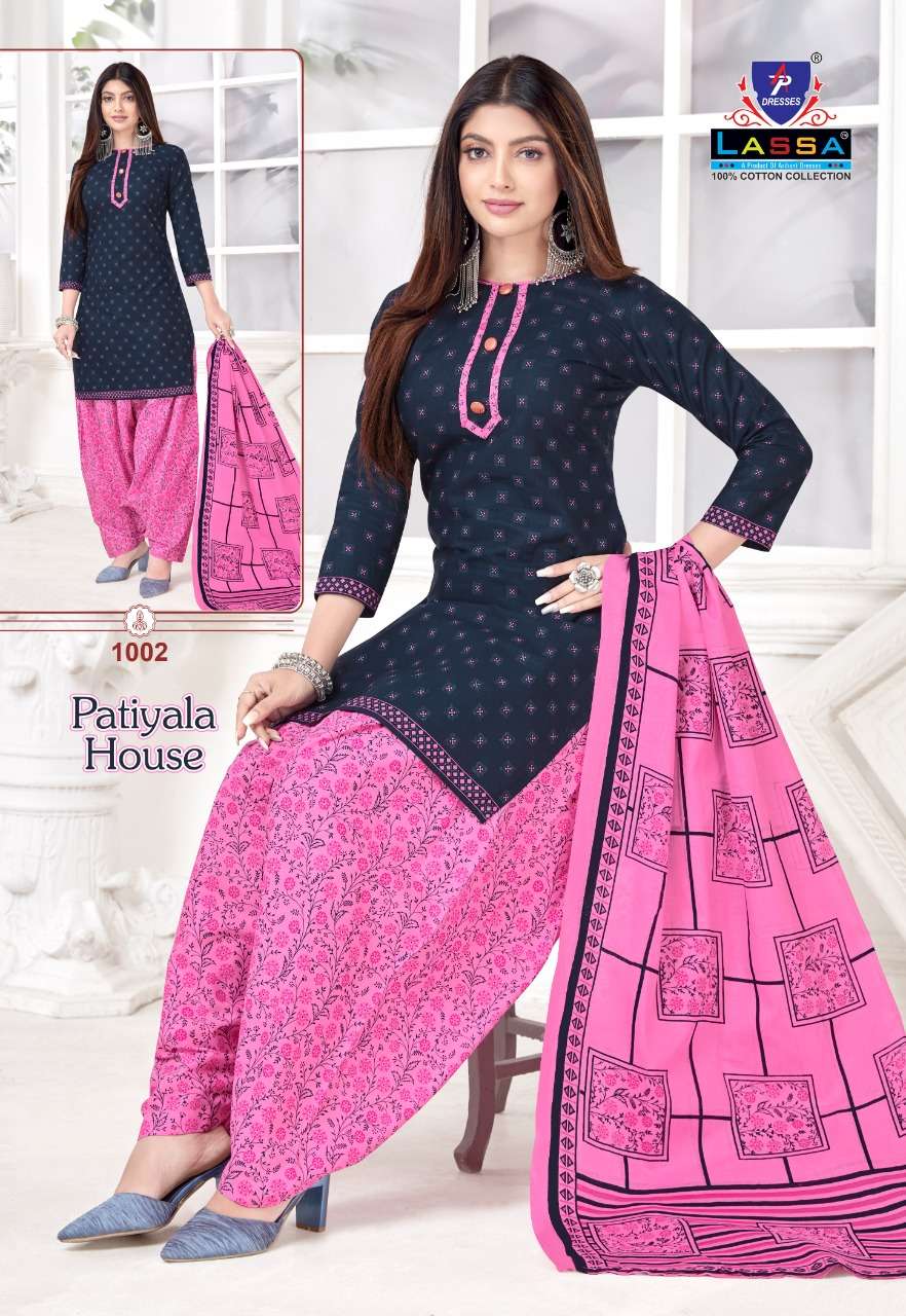 PATIYALA HOUSE BY LASSA 1001 TO 1010 SERIES BEAUTIFUL STYLISH SUITS FANCY COLORFUL CASUAL WEAR & ETHNIC WEAR & READY TO WEAR PURE COTTON PRINTED DRESSES AT WHOLESALE PRICE