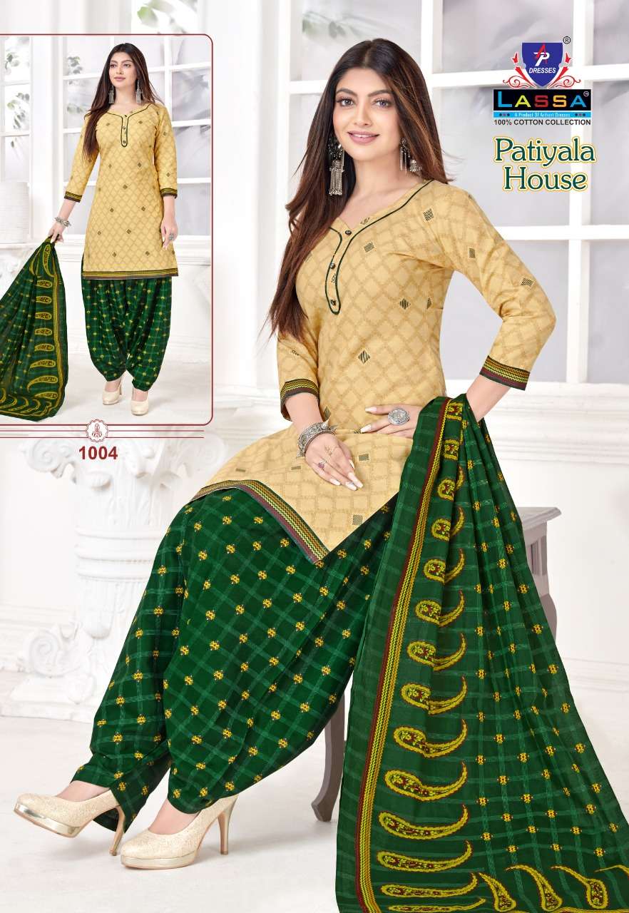 PATIYALA HOUSE BY LASSA 1001 TO 1010 SERIES BEAUTIFUL STYLISH SUITS FANCY COLORFUL CASUAL WEAR & ETHNIC WEAR & READY TO WEAR PURE COTTON PRINTED DRESSES AT WHOLESALE PRICE