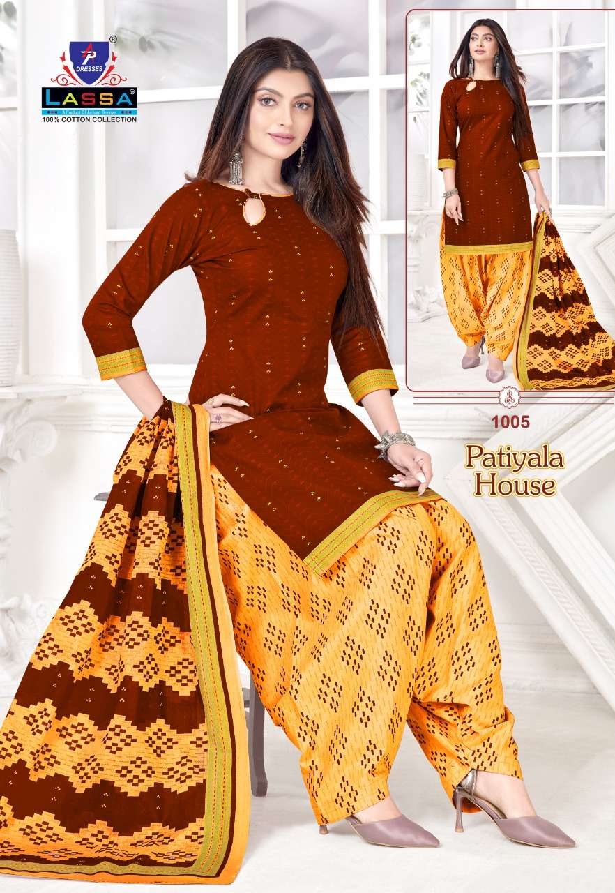 PATIYALA HOUSE BY LASSA 1001 TO 1010 SERIES BEAUTIFUL STYLISH SUITS FANCY COLORFUL CASUAL WEAR & ETHNIC WEAR & READY TO WEAR PURE COTTON PRINTED DRESSES AT WHOLESALE PRICE