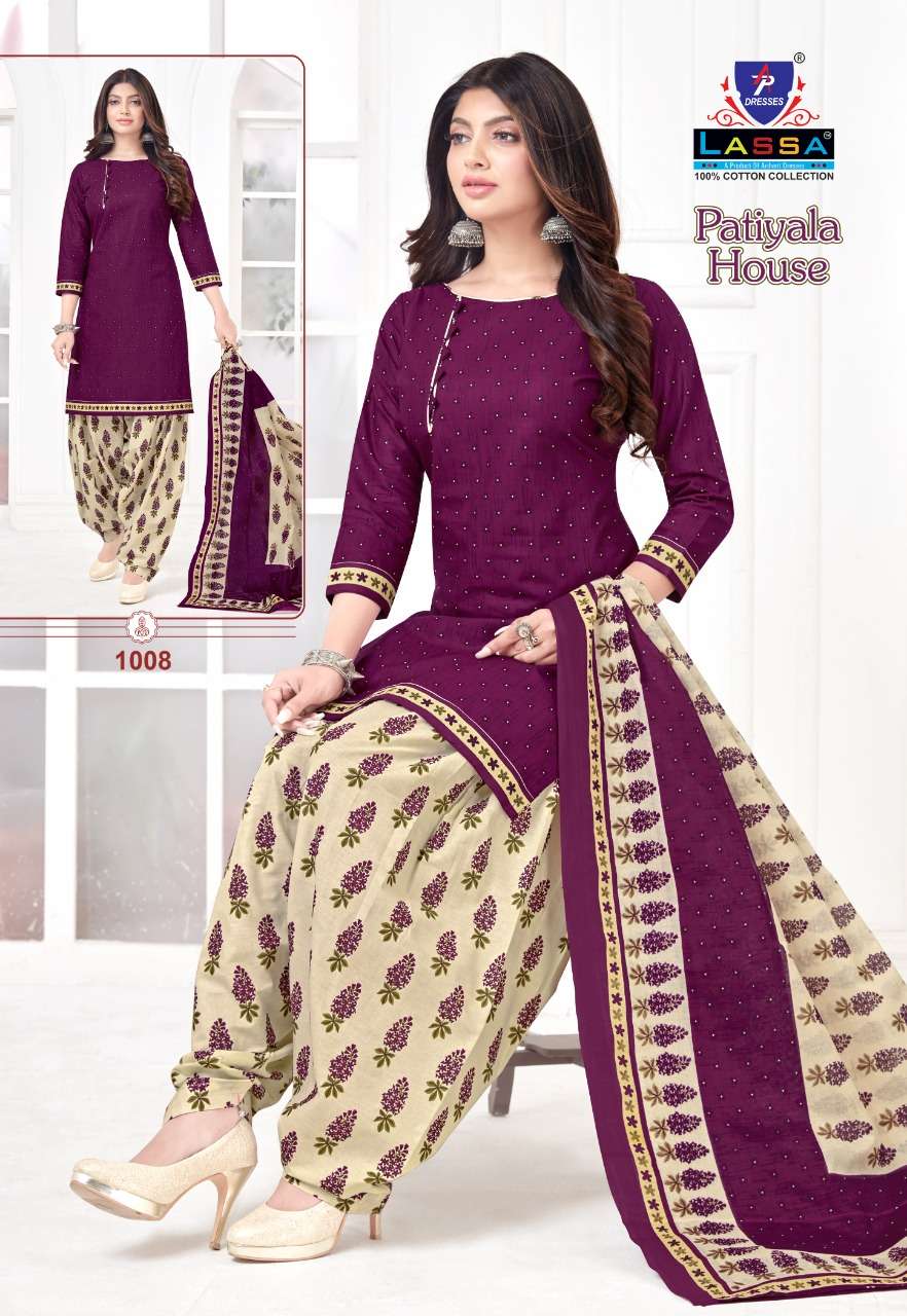 PATIYALA HOUSE BY LASSA 1001 TO 1010 SERIES BEAUTIFUL STYLISH SUITS FANCY COLORFUL CASUAL WEAR & ETHNIC WEAR & READY TO WEAR PURE COTTON PRINTED DRESSES AT WHOLESALE PRICE