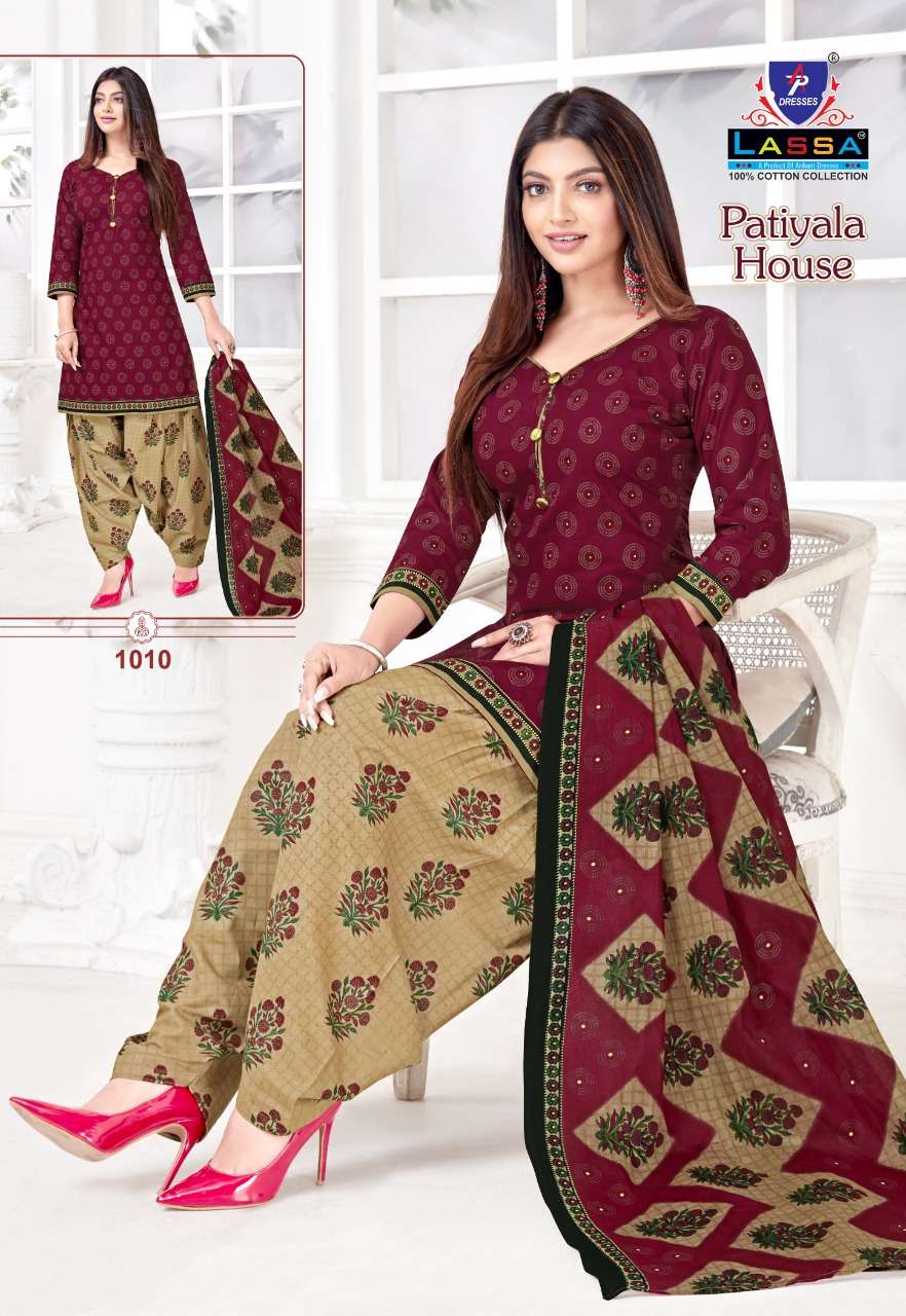 PATIYALA HOUSE BY LASSA 1001 TO 1010 SERIES BEAUTIFUL STYLISH SUITS FANCY COLORFUL CASUAL WEAR & ETHNIC WEAR & READY TO WEAR PURE COTTON PRINTED DRESSES AT WHOLESALE PRICE
