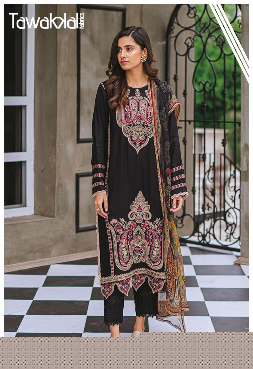 ZAAFIRA BY TAWAKKAL FAB 01 TO 10 SERIES DESIGNER PAKISTANI SUITS BEAUTIFUL STYLISH FANCY COLORFUL PARTY WEAR & OCCASIONAL WEAR COTTON DRESSES AT WHOLESALE PRICE