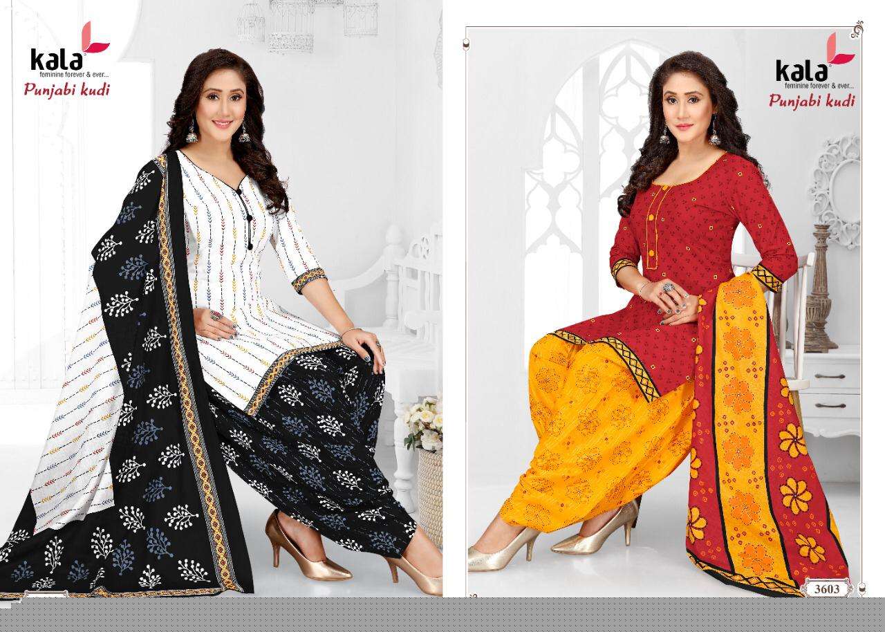 PUNJABI KUDI VOL-2 BY KALA 3601 TO 3612 SERIES BEAUTIFUL WINTER COLLECTION SUITS STYLISH FANCY COLORFUL CASUAL WEAR & ETHNIC WEAR COTTON PRINT DRESSES AT WHOLESALE PRICE