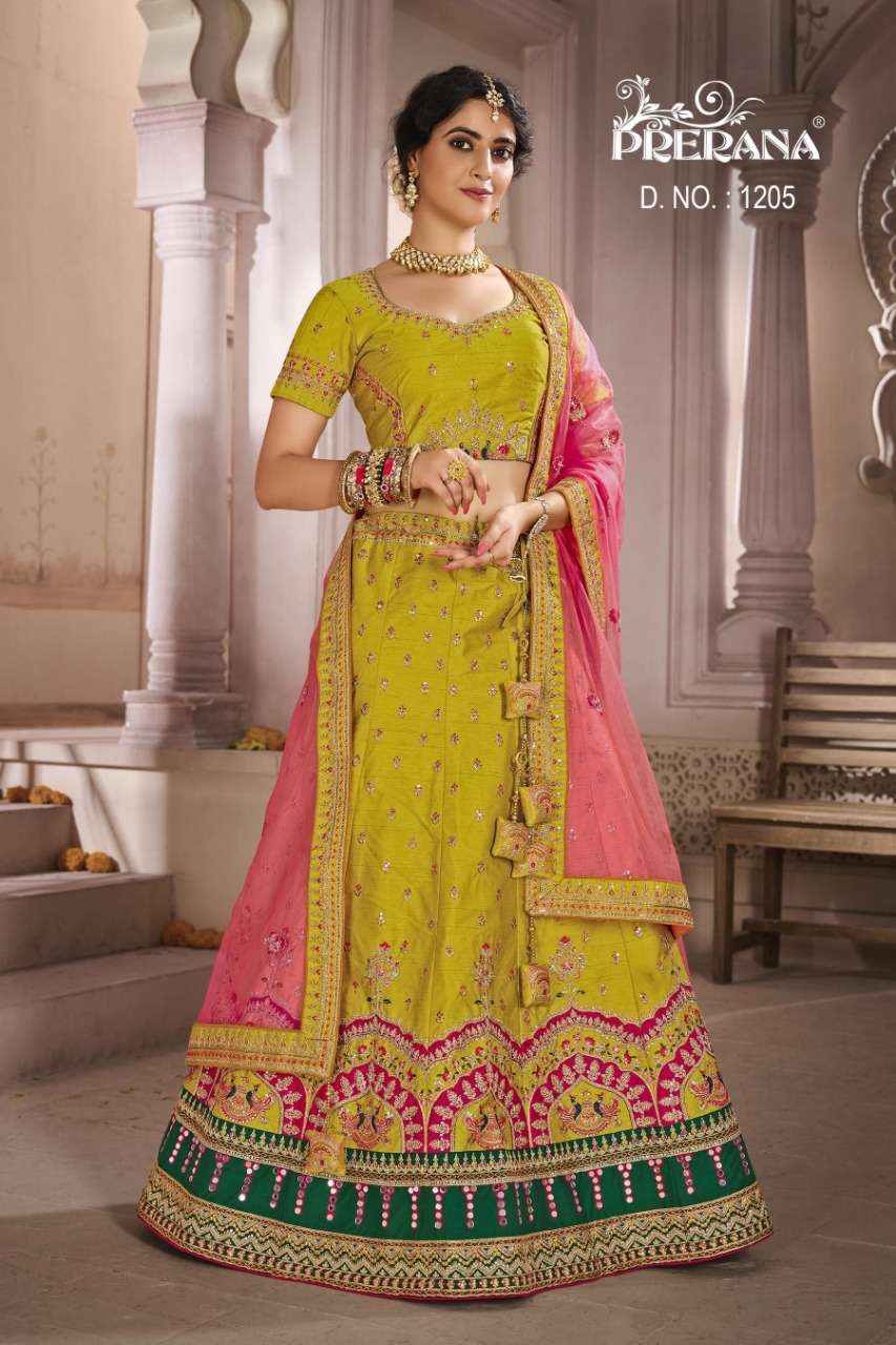 PRERANA 1201 SERIES BY PRERANA 1201 TO 1218 SERIES DESIGNER BEAUTIFUL NAVRATRI COLLECTION OCCASIONAL WEAR & PARTY WEAR FANCY LEHENGAS AT WHOLESALE PRICE
