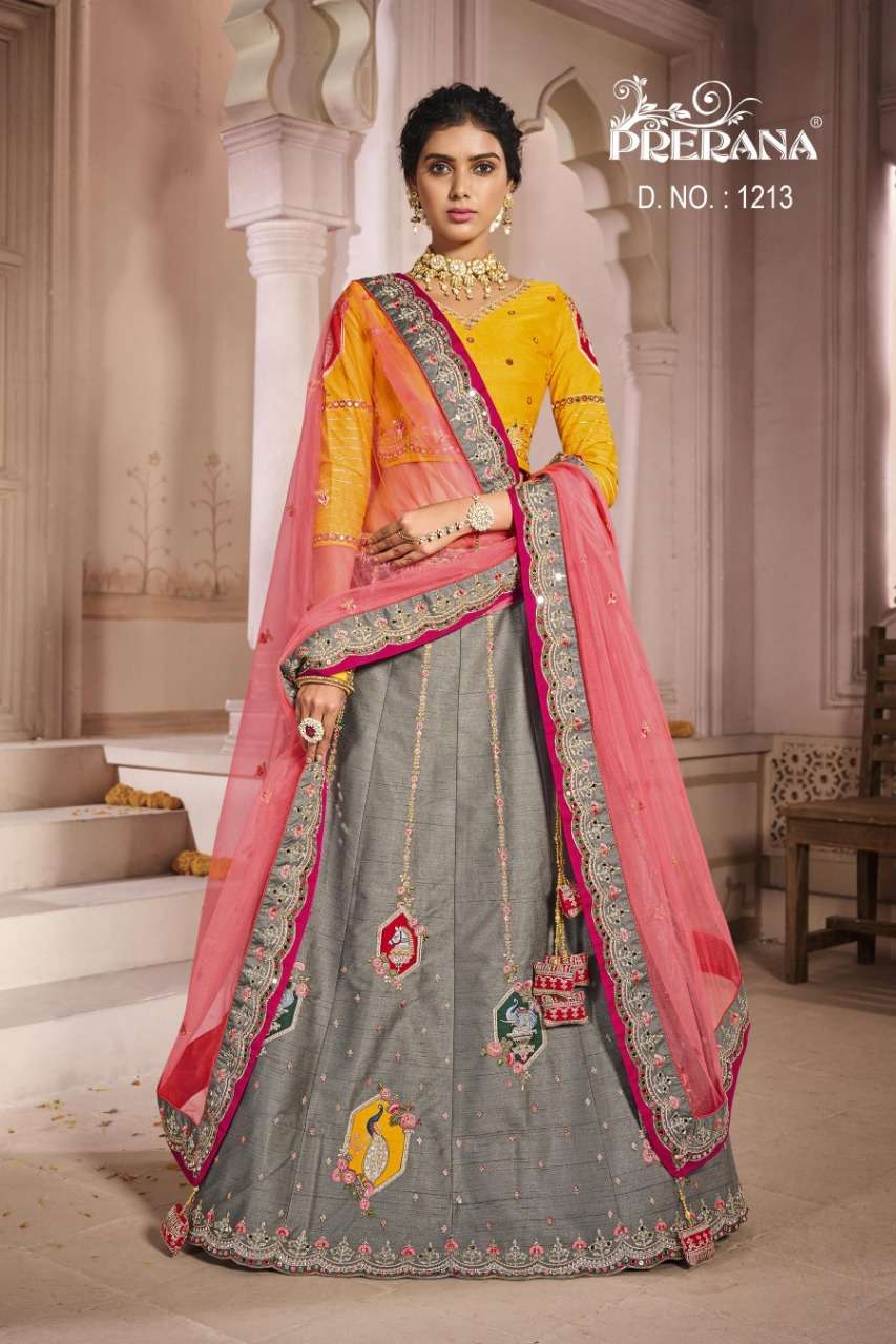 PRERANA 1201 SERIES BY PRERANA 1201 TO 1218 SERIES DESIGNER BEAUTIFUL NAVRATRI COLLECTION OCCASIONAL WEAR & PARTY WEAR FANCY LEHENGAS AT WHOLESALE PRICE