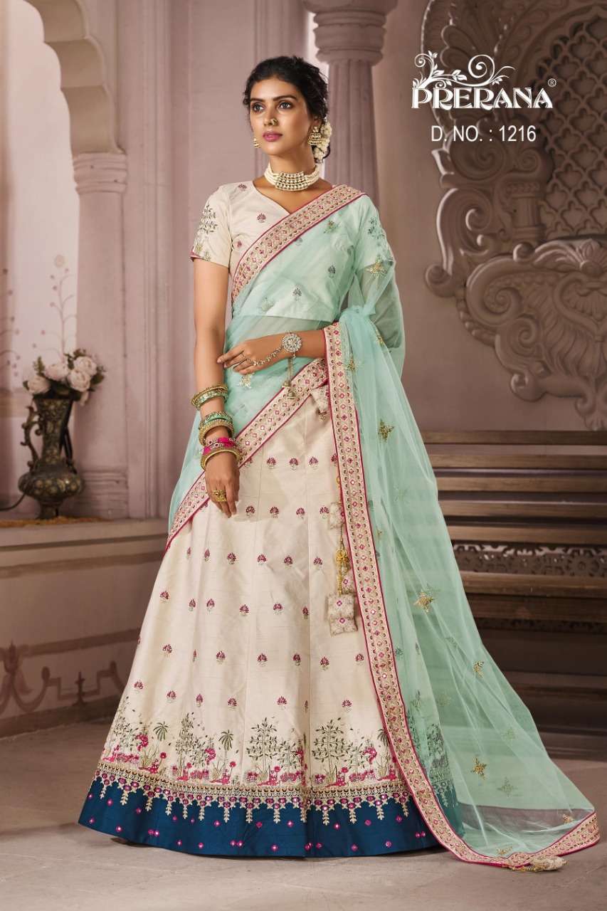 PRERANA 1201 SERIES BY PRERANA 1201 TO 1218 SERIES DESIGNER BEAUTIFUL NAVRATRI COLLECTION OCCASIONAL WEAR & PARTY WEAR FANCY LEHENGAS AT WHOLESALE PRICE