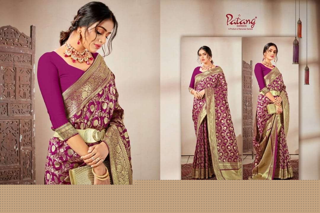 SANSKRITI BY PATANG SAREES 6521 TO 6528 SERIES INDIAN TRADITIONAL WEAR COLLECTION BEAUTIFUL STYLISH FANCY COLORFUL PARTY WEAR & OCCASIONAL WEAR SILK SAREES AT WHOLESALE PRICE