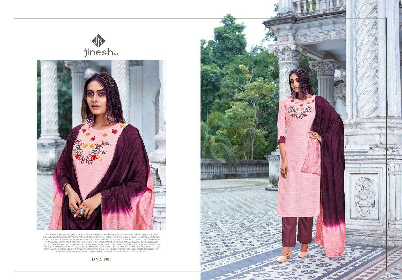 AARVI BY JINESH NX 1001 TO 1006 SERIES BEAUTIFUL SUITS COLORFUL STYLISH FANCY CASUAL WEAR & ETHNIC WEAR COTTON WITH WORK DRESSES AT WHOLESALE PRICE