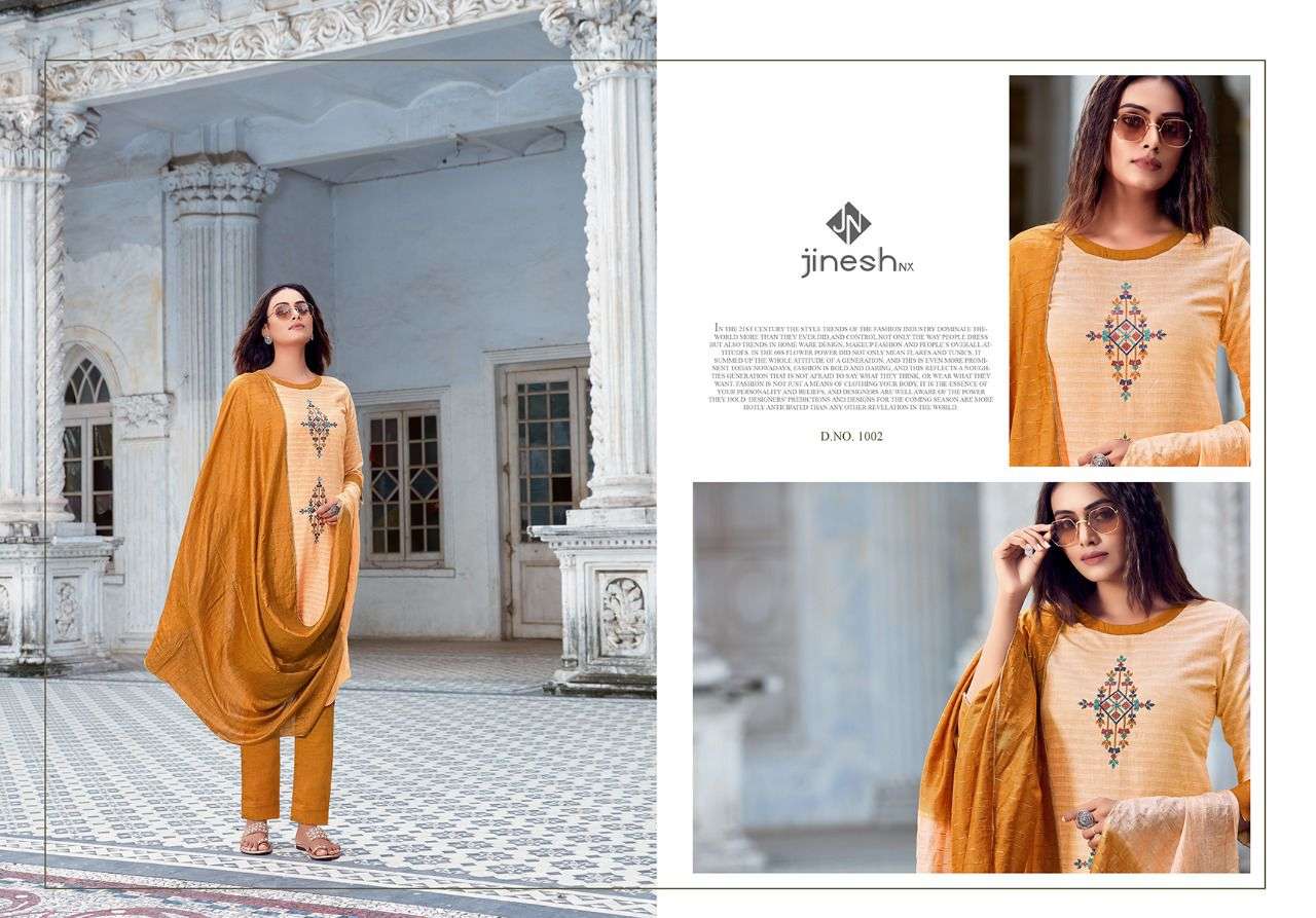 AARVI BY JINESH NX 1001 TO 1006 SERIES BEAUTIFUL SUITS COLORFUL STYLISH FANCY CASUAL WEAR & ETHNIC WEAR COTTON WITH WORK DRESSES AT WHOLESALE PRICE