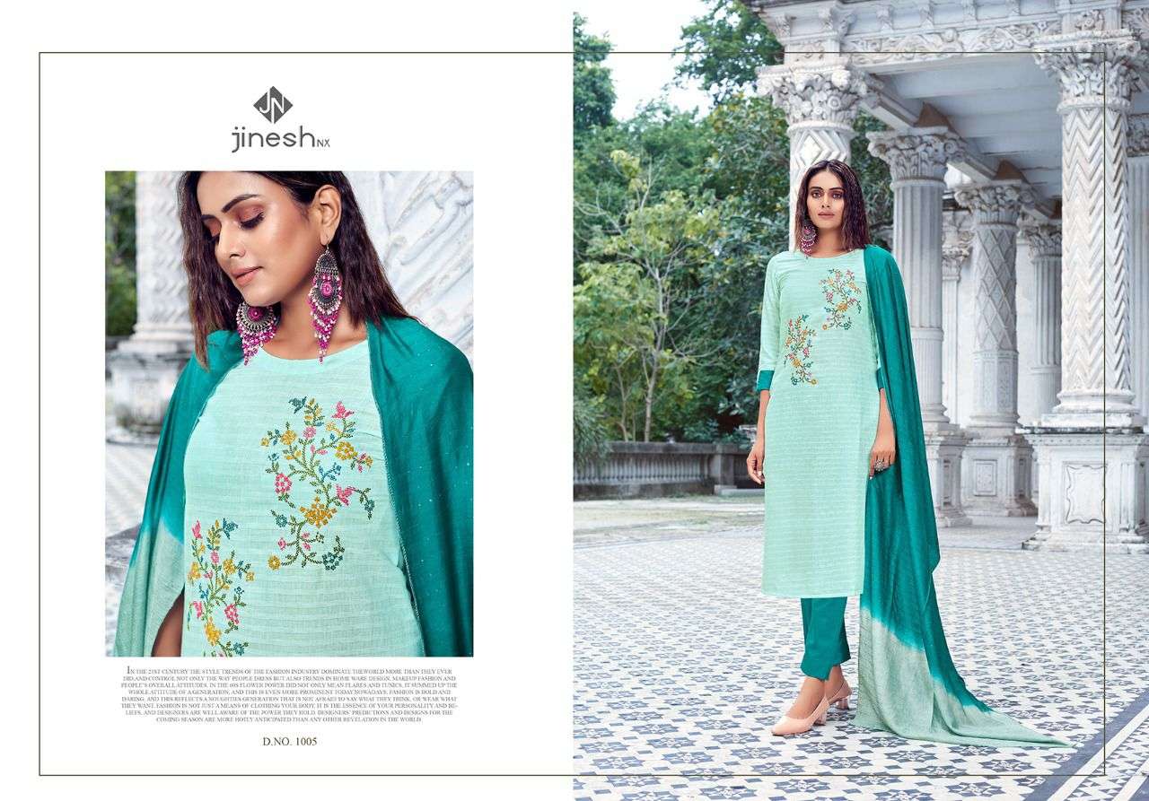 AARVI BY JINESH NX 1001 TO 1006 SERIES BEAUTIFUL SUITS COLORFUL STYLISH FANCY CASUAL WEAR & ETHNIC WEAR COTTON WITH WORK DRESSES AT WHOLESALE PRICE