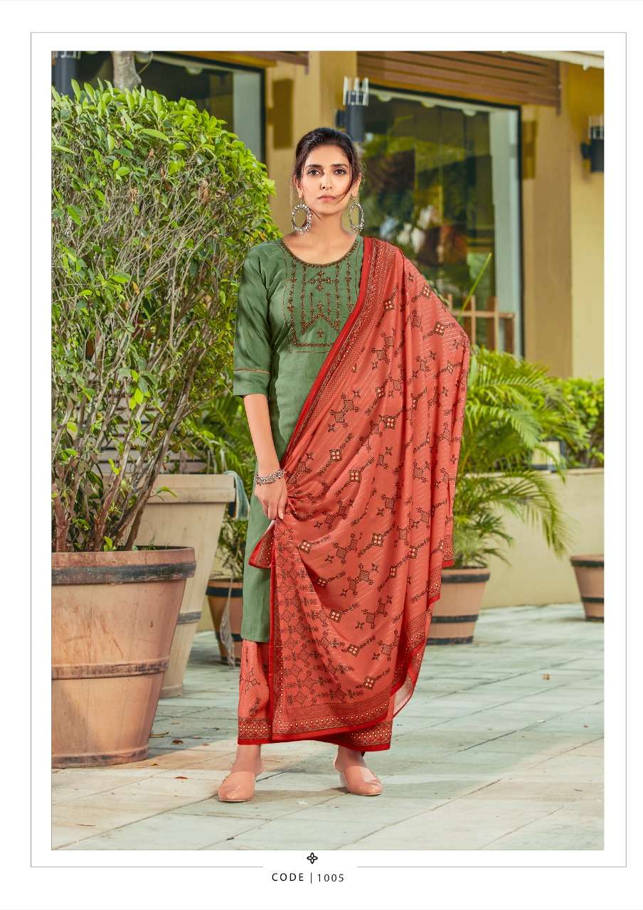 PAARU BY RAZZO EXPORTS 1001 TO 1006 SERIES BEAUTIFUL SUITS COLORFUL STYLISH FANCY CASUAL WEAR & ETHNIC WEAR VISCOSE EMBROIDERED DRESSES AT WHOLESALE PRICE