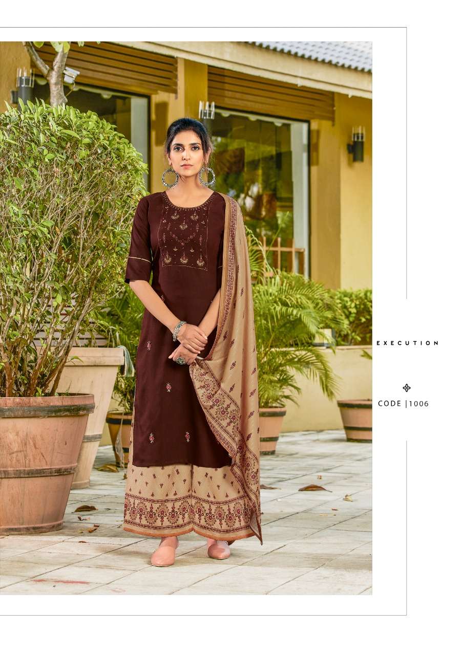 PAARU BY RAZZO EXPORTS 1001 TO 1006 SERIES BEAUTIFUL SUITS COLORFUL STYLISH FANCY CASUAL WEAR & ETHNIC WEAR VISCOSE EMBROIDERED DRESSES AT WHOLESALE PRICE