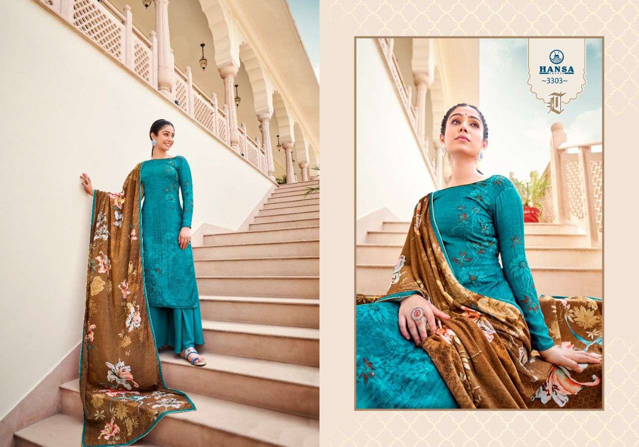 Makhmal By Hansa Prints 3301 To 3306 Series Beautiful Stylish Suits Fancy Colorful Casual Wear & Ethnic Wear & Ready To Wear Pashmina Digital Print With Hand Work Dresses At Wholesale Price
