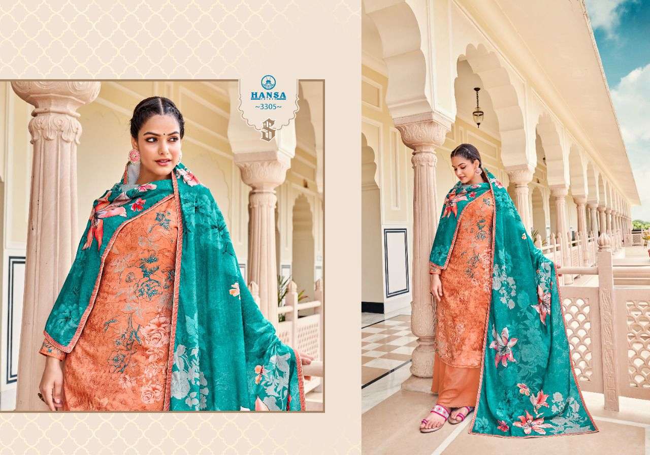 Makhmal By Hansa Prints 3301 To 3306 Series Beautiful Stylish Suits Fancy Colorful Casual Wear & Ethnic Wear & Ready To Wear Pashmina Digital Print With Hand Work Dresses At Wholesale Price