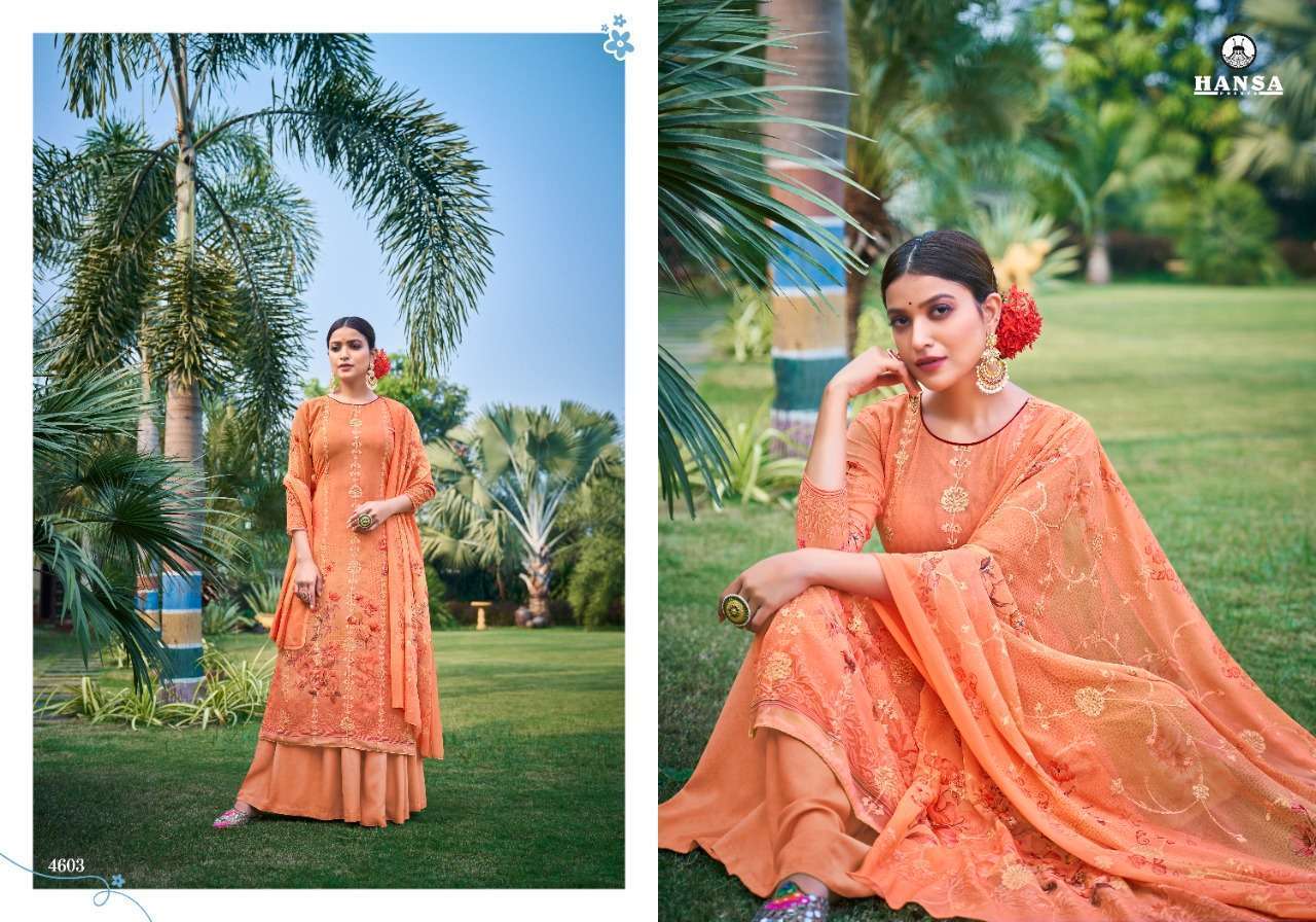 BAAVRI BY HANSA PRINTS 4601 TO 4608 SERIES BEAUTIFUL STYLISH SUITS FANCY COLORFUL CASUAL WEAR & ETHNIC WEAR & READY TO WEAR GEORGETTE DIGITAL PRINT WITH ARI WORK DRESSES AT WHOLESALE PRICE