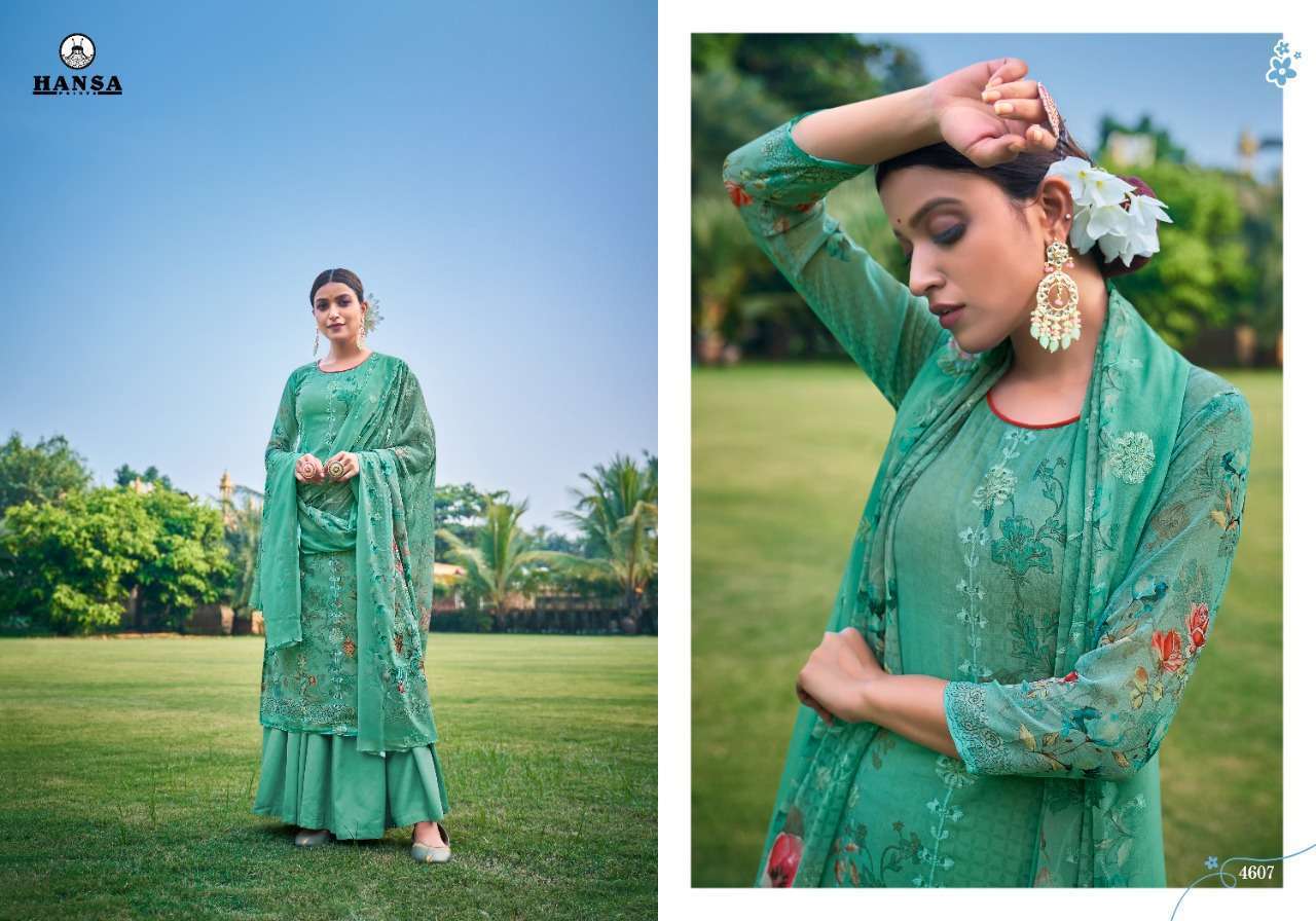 BAAVRI BY HANSA PRINTS 4601 TO 4608 SERIES BEAUTIFUL STYLISH SUITS FANCY COLORFUL CASUAL WEAR & ETHNIC WEAR & READY TO WEAR GEORGETTE DIGITAL PRINT WITH ARI WORK DRESSES AT WHOLESALE PRICE